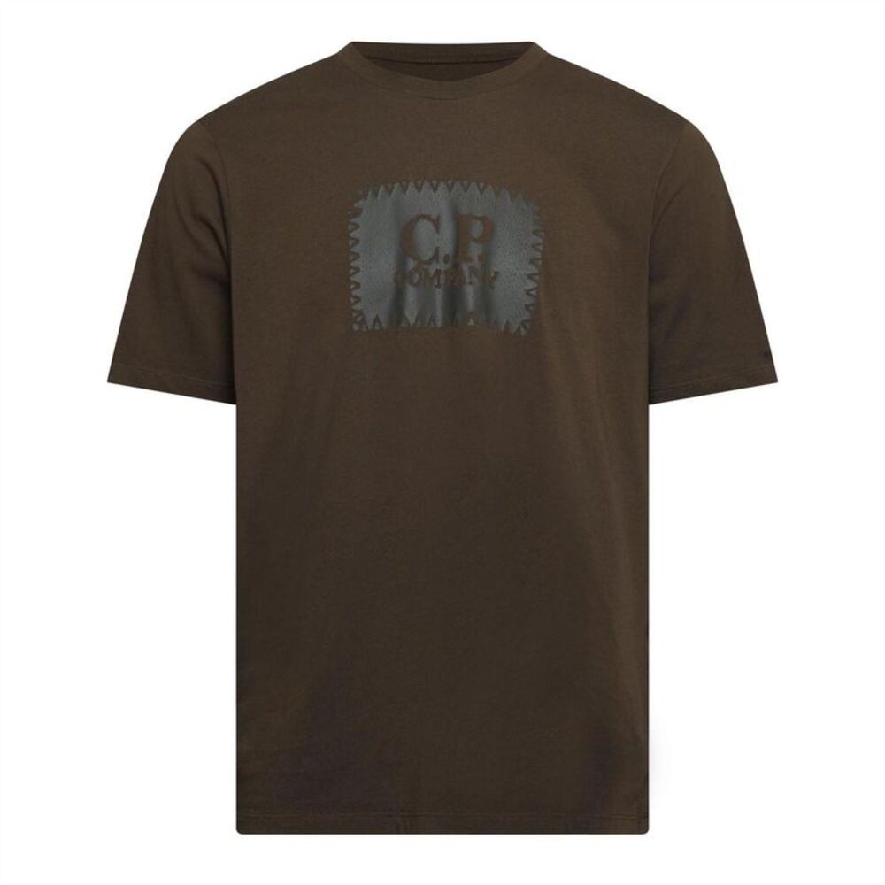 C.P. Company Mens Logo Jersey Short-Sleeved T-Shirt / Green